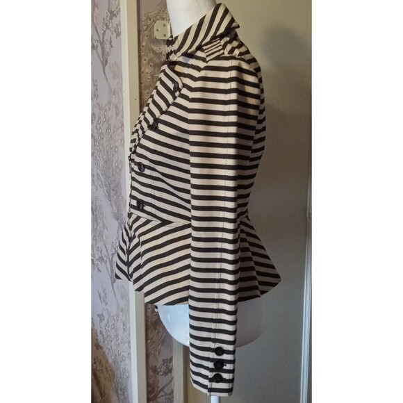 NWOT WHBM Black & White Stripe blazer Size 0 XS - Picture 3 of 13